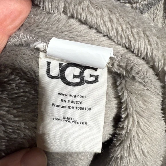 UGG women’s charcoal gray Marlow fleece plush long bathrobe. Size Small. - Picture 5 of 9